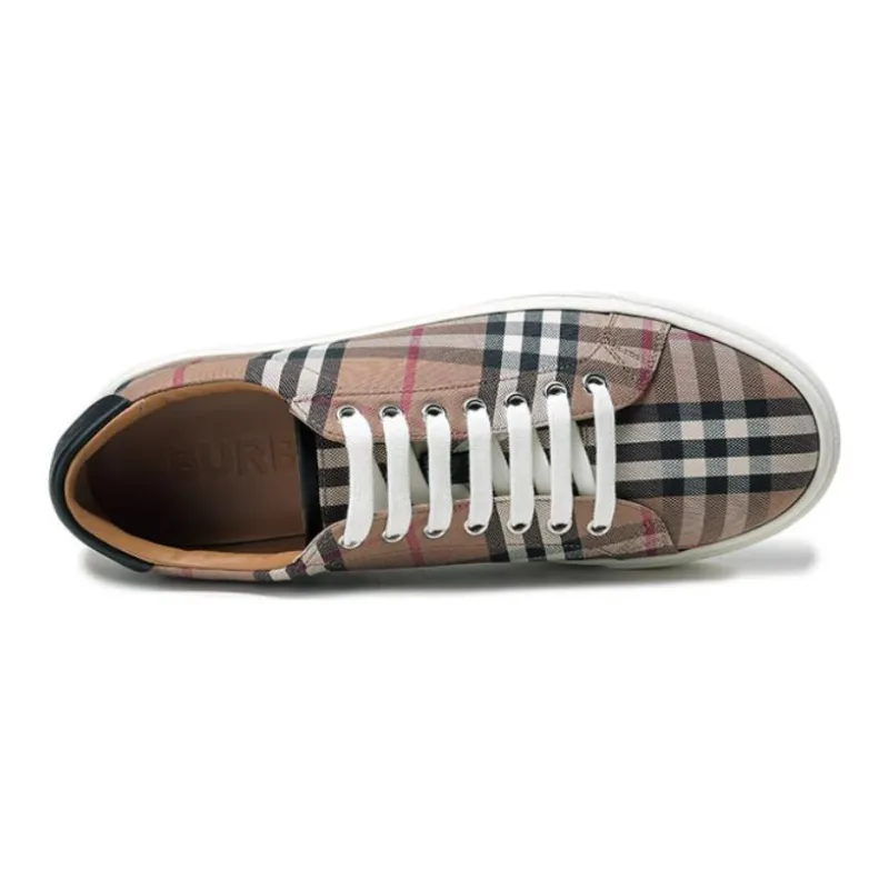 Burberry Check Print Low-Top Sneaker Dark Brown-4