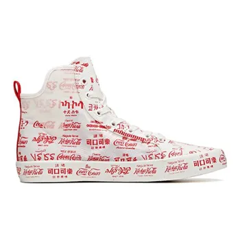 Coca Cola x Anta Anti Slip Wear Resistant High Top Canvas Shoes Red White