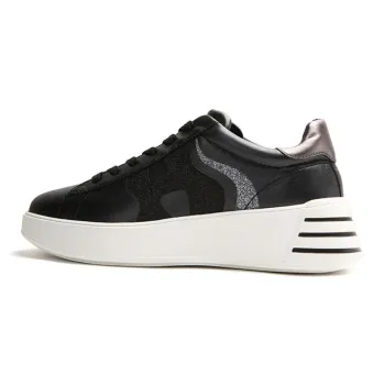 HOGAN Rebel Durable Warm Low Top Athletic Shoes Women's Black