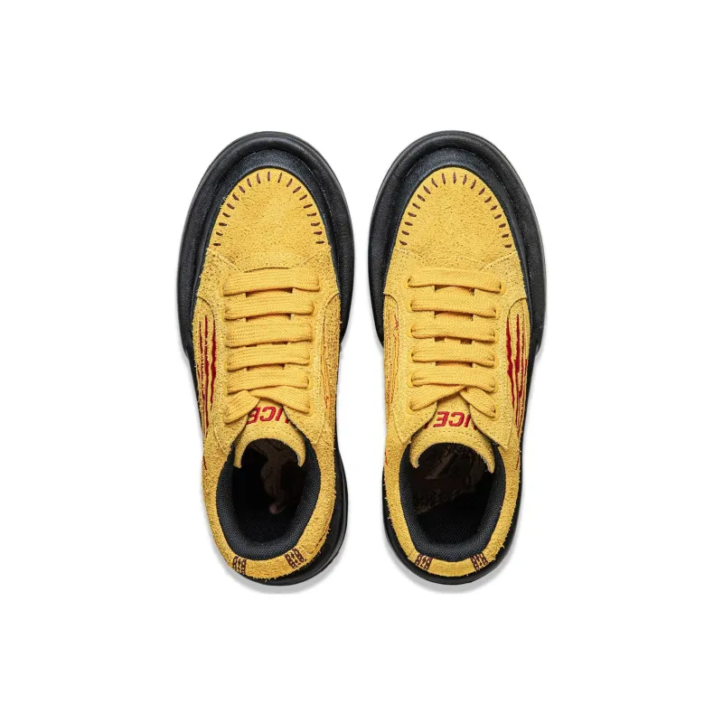 LIXIAOLONG x LiNing Gongfu YANG Cushioning Wear-Resistant Low-Top Casual Shoes Unisex Yellow-Brown-3