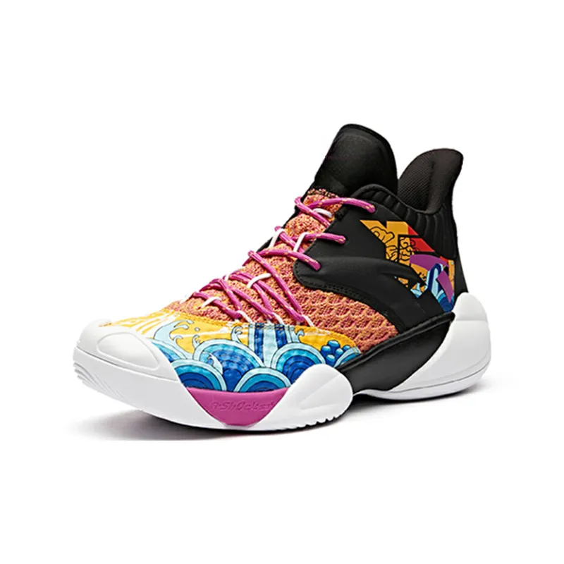 Anta Cushioning, Slip Resistant, And Abrasion Resistant Mid Top Performance Basketball Shoes Men's Orange Yellow-2