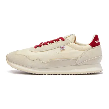 Norman Walsh ESL Cushioned Anti Slip Wear Resistant Balanced Lightweight Low Top Casual Shoes Unisex Ecru Burgundy