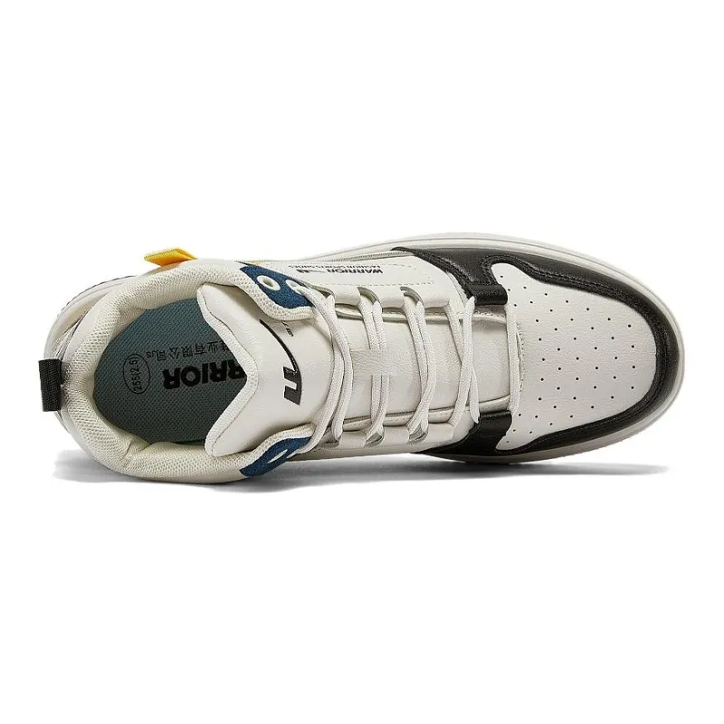 Warrior Anti Slip And Wear Resistant Water Resistant High Top Skateboard Shoes Men's Beige Black-2