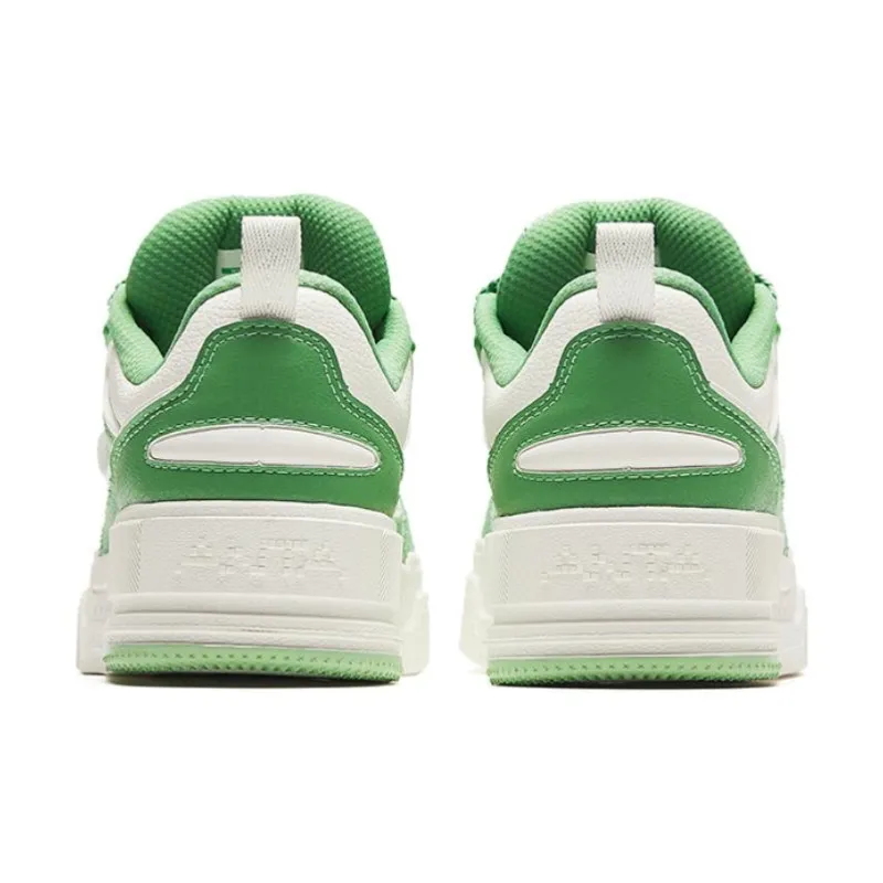 Anta Micro Sugar Slip Resistant Low Top Skateboard Shoes Women's Green White-3