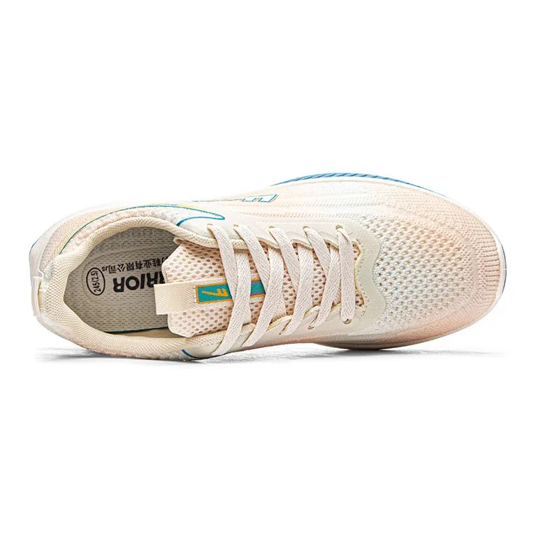 Warrior Students' Running Shoes Anti Slip Wear Resistant Breathable Lightweight Low Top Casual Shoes Men's Beige Orange-2