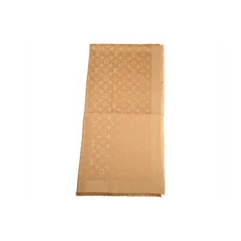 LOUIS VUITTON Monogram Classic Knit Scarves Unisex Coffee