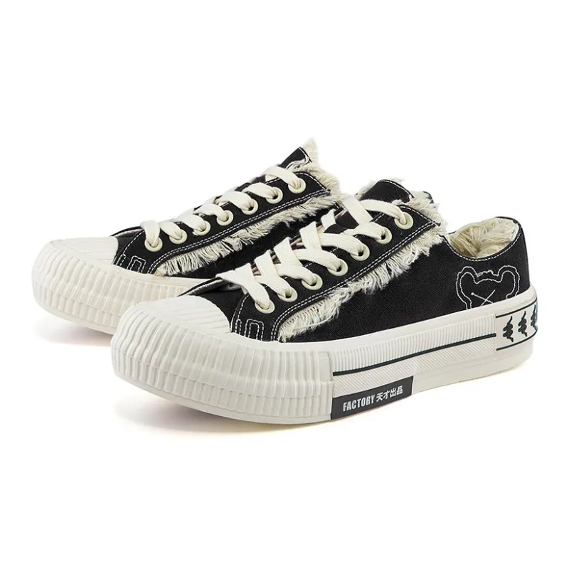 Kappa Wear-Resistant Low-Top Canvas Shoes Unisex Black-1
