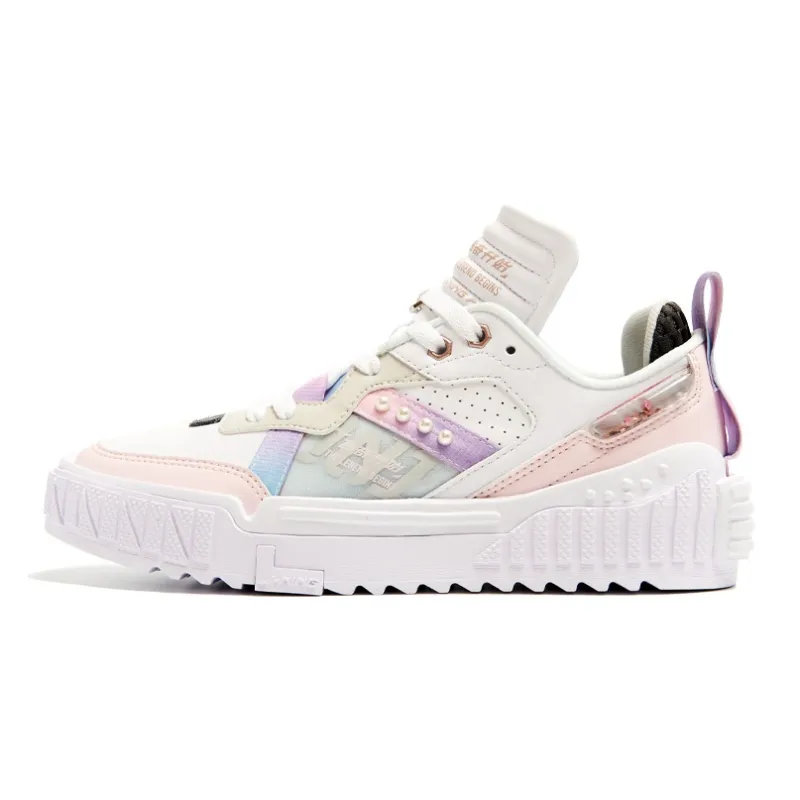 LiNing 001 Unblock Anti Slip Wear Resistant Low Top Skateboard Shoes Women's Cherry Blossom Pink-0