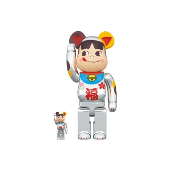 BE@RBRICK Peko Lucky Cat Peko chan Lucky Silver