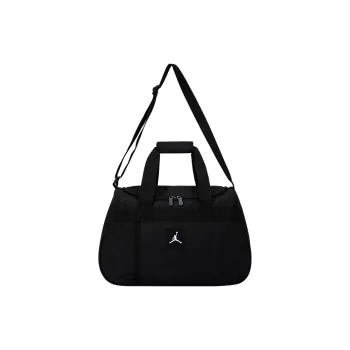 Jordan Polyester Vintage Floral Pattern Travel Bag Luggage Bag Gym Bag Medium Size Unisex Jet Black
