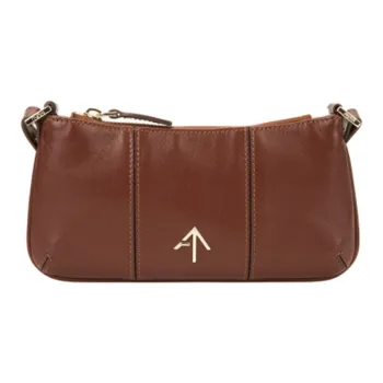 Manu Atelier Fabric With Leather Shoulder Bag Women's Red Brown