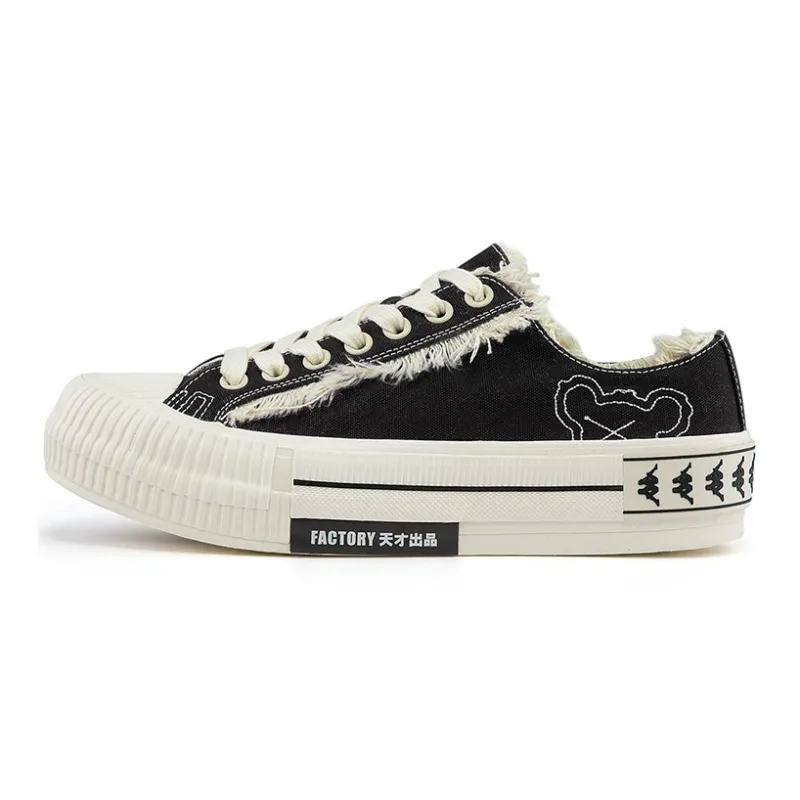 Kappa Wear-Resistant Low-Top Canvas Shoes Unisex Black-0