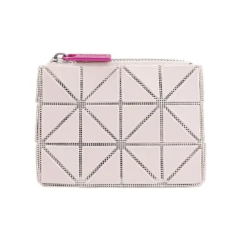 ISSEY MIYAKE Polyvinyl Chloride Coin Purse Card Holder Wallet Women's Light Beige