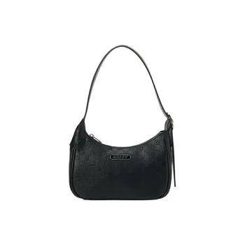 NERDY Elastane Crescent Moon Bag Shoulder Bag Regular Women's Black & Cream & Blue