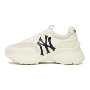 MLB Big Ball Chunky Mesh Cushioning Anti Slip Wear Resistant Breathability Low Top Chunky Sneakers Unisex White