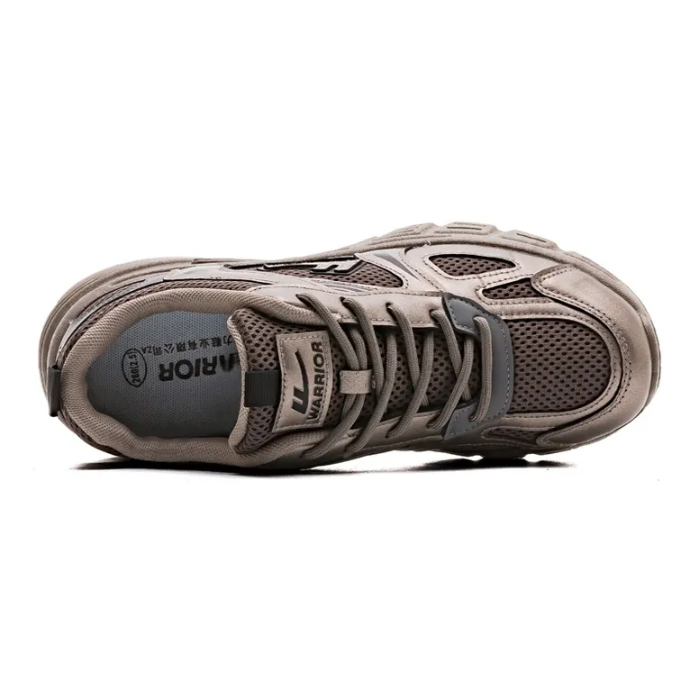 Warrior Anti Slip And Wear Resistant Breathable Low Top Running Shoes Men's Bronzed Dark Gray-2