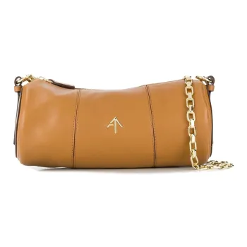 Manu Atelier Cylinder Cow Leather Arrow Bag Bucket Bag Crossbody Bag Women's Brown