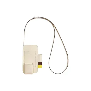 HERMES Hermèsway Epsom Calfskin Cell Phone Pouch Unisex Cream White