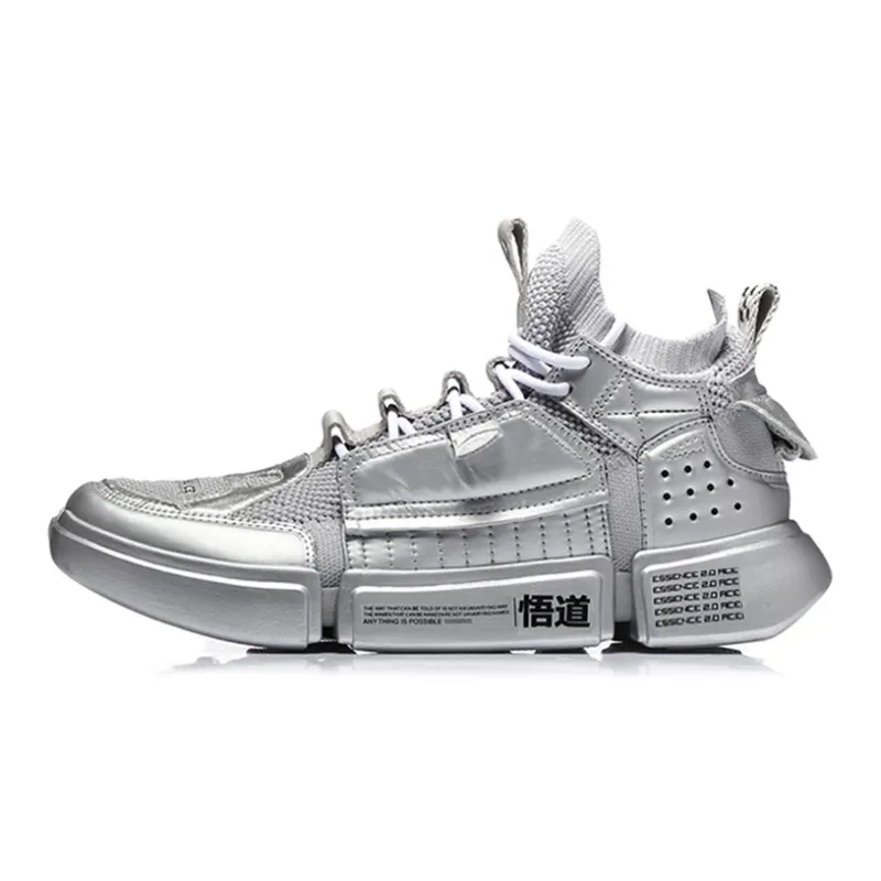 LiNing Vintage Basketball Shoes Men Low-Top Silver - POIZON
