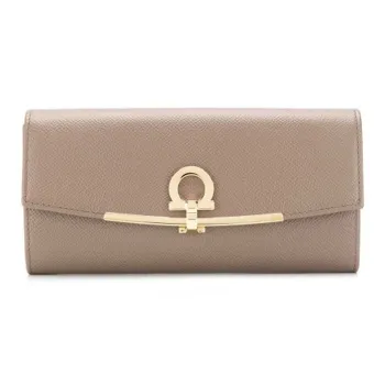 FERRAGAMO Cow Leather Wallet Women's Light Umber