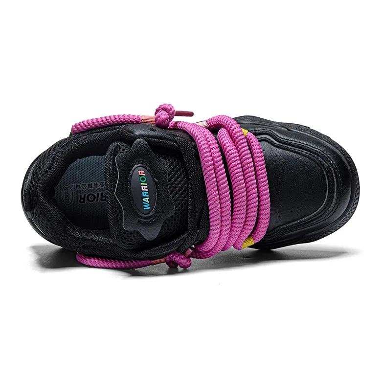 Warrior Warrior Low-Top Skateboard Shoes Women's Black Pinkish-2