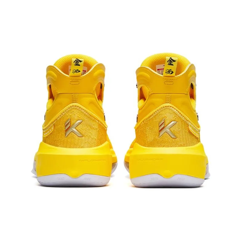 Anta KT8 Cushioning Anti-Slip And Wear-Resistant High-Top Basketball Shoes Yellow Solid Gold Color Scheme-3