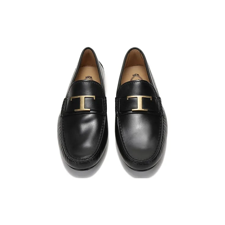 TOD'S Logo plaque Leather Loafers-3