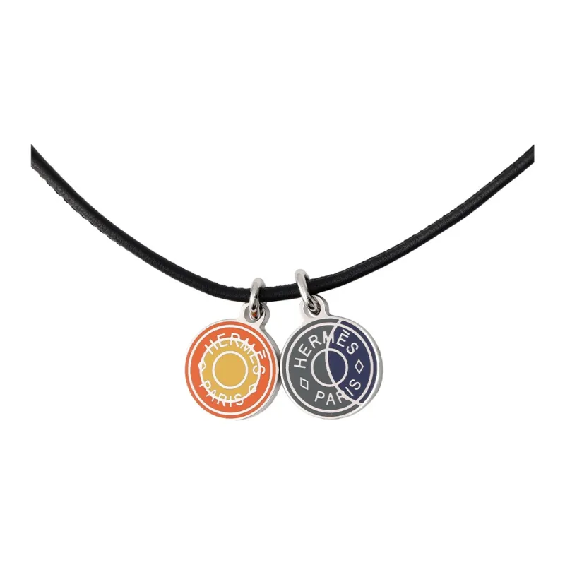 HERMES Eclipse Metal, Calfskin Necklaces Unisex Multicolor-1