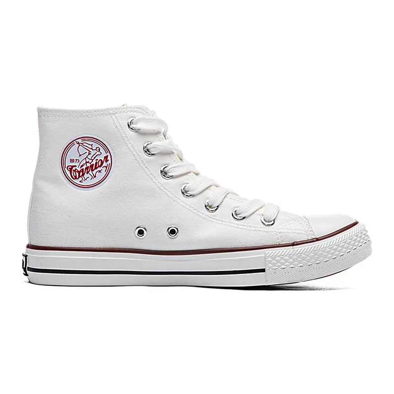 Warrior Wear resistant And Lightweight High Top Canvas Shoes Unisex White-1
