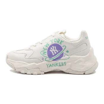 MLB Big Ball Chunky Planet Cushioning Anti Slip And Wear Resistant Low Top Chunky Sneakers Unisex White Green