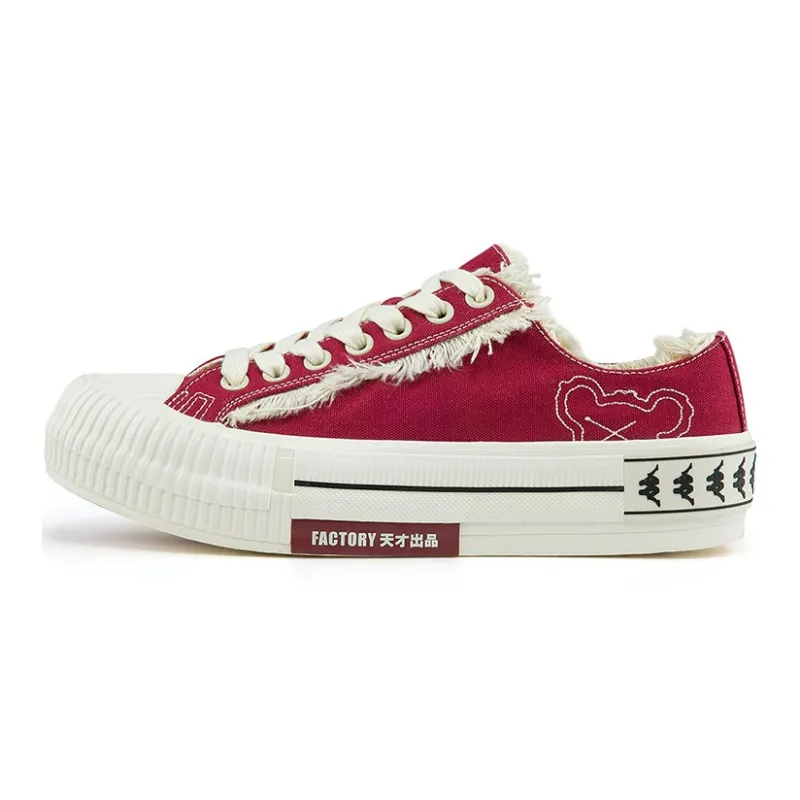 Kappa Anti-Slip And Wear-Resistant Water-Resistant Low-Top Canvas Shoes Unisex Red-0