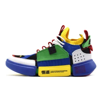 LiNing Essence 2 ACE Way Of Wade Cushioned Slip Resistant Mid Top Vintage Basketball Shoes Women's Blue Green Yellow