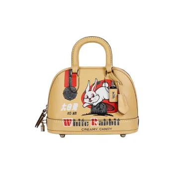 COACH All White Rabbit Collaboration Revel Cow Leather Shoulder Bag Crossbody Bag Handbag Medium Size Women's Yellow