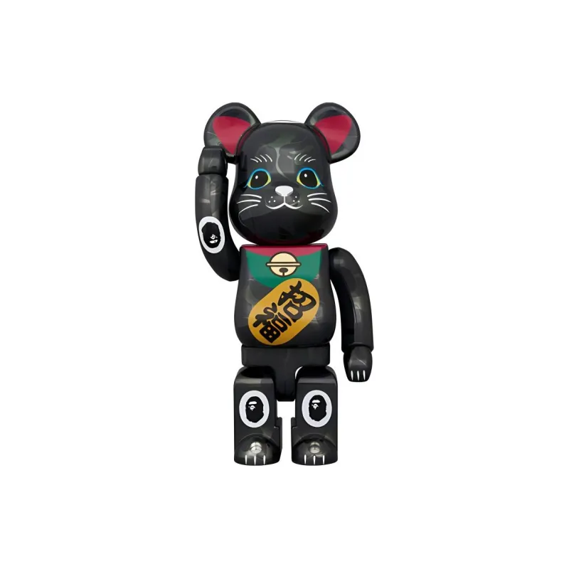 Bearbrick Bape R Maneki Neko Black Plated / Daruma White Of 4-2