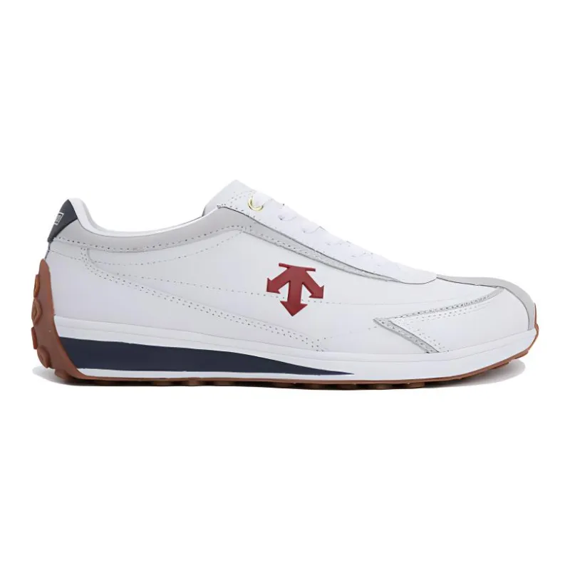 DESCENTE Cron Racer Anti Slip Wear Resistant Low Top Casual Shoes Unisex White Red-1