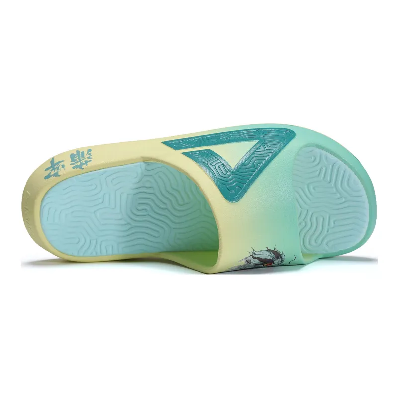IDX x PEAK Tai Ji1.0 EVA Quiet Slide Slippers Men's Green Yellow-4