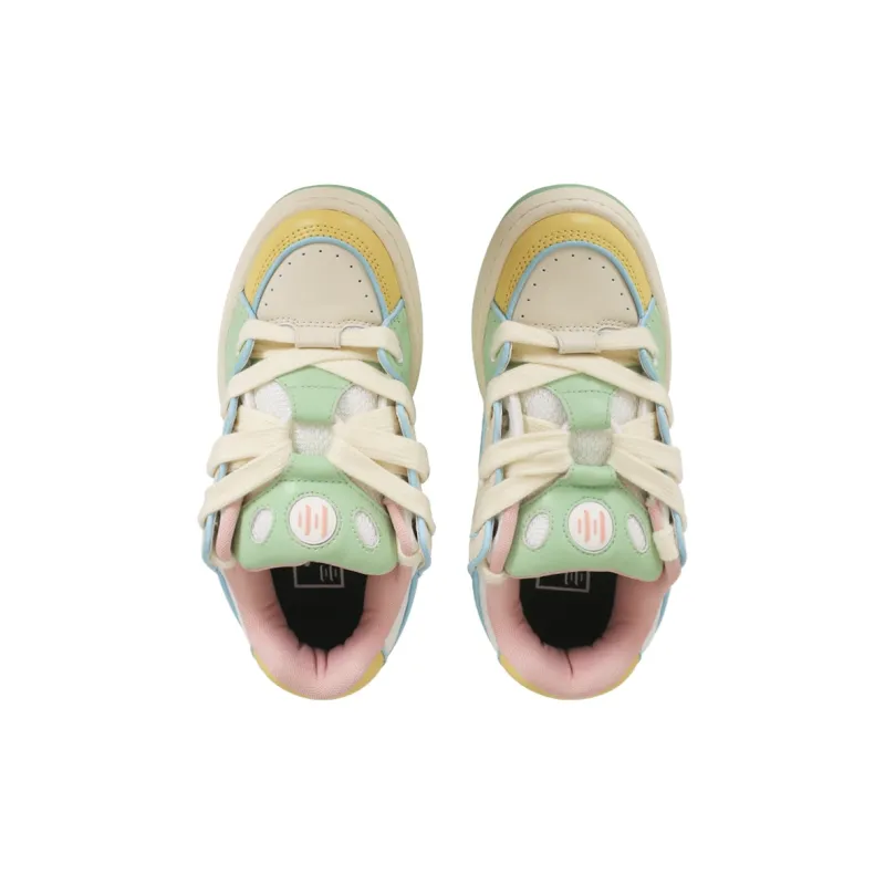 Ollieskate Low-Top Skateboard Shoes Unisex Beige Green Yellow-4