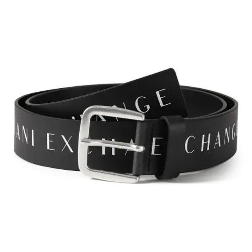 ARMANI EXCHANGEAE Cow Leather Belts Men's Black Width 4CM