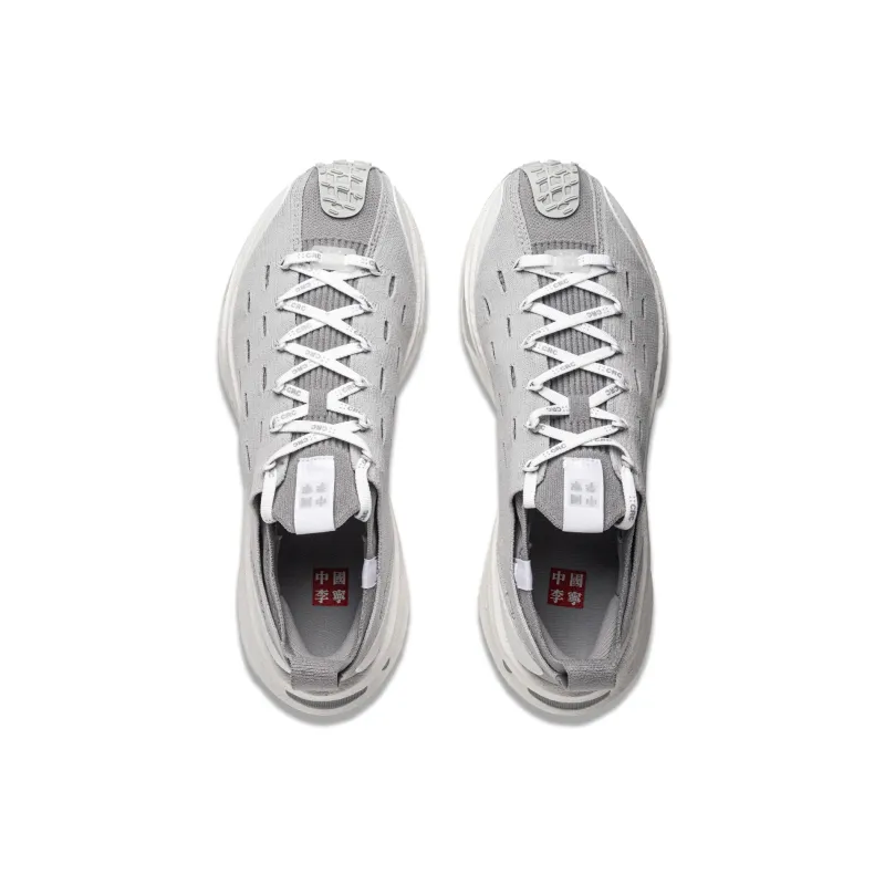 LiNing Cushioning Wear-Resistant Low-Top Casual Running Shoes Unisex Gray-3
