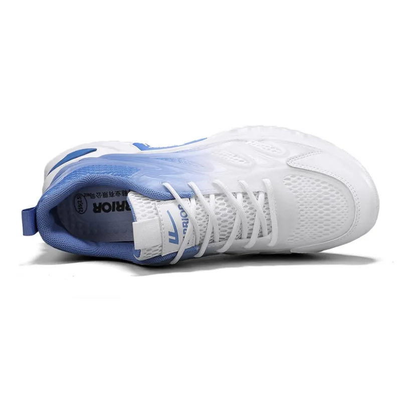 WARRIOR Chunky Sneakers Men Low Top Beige Gray Gradient/White Blue Gradient-19