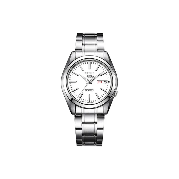 SEIKO Automatic Mechanical Movement Stainless Steel Watchband Watch Men's Watches White Dial-0