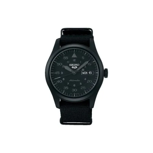 SEIKO Automatic Mechanical Movement Nylon Strap Watch 40mm Men's Watches Black Dial SRPJ11K1