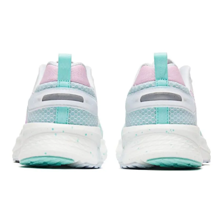 QIAODAN Shadow S Type Anti Slip Wear Resistant Low Top Running Shoes Women's White Pink Blue-4