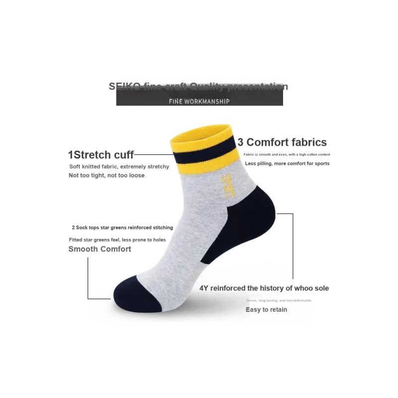 LUOLIAN Mid Calf Socks Men's 5 Pack-3