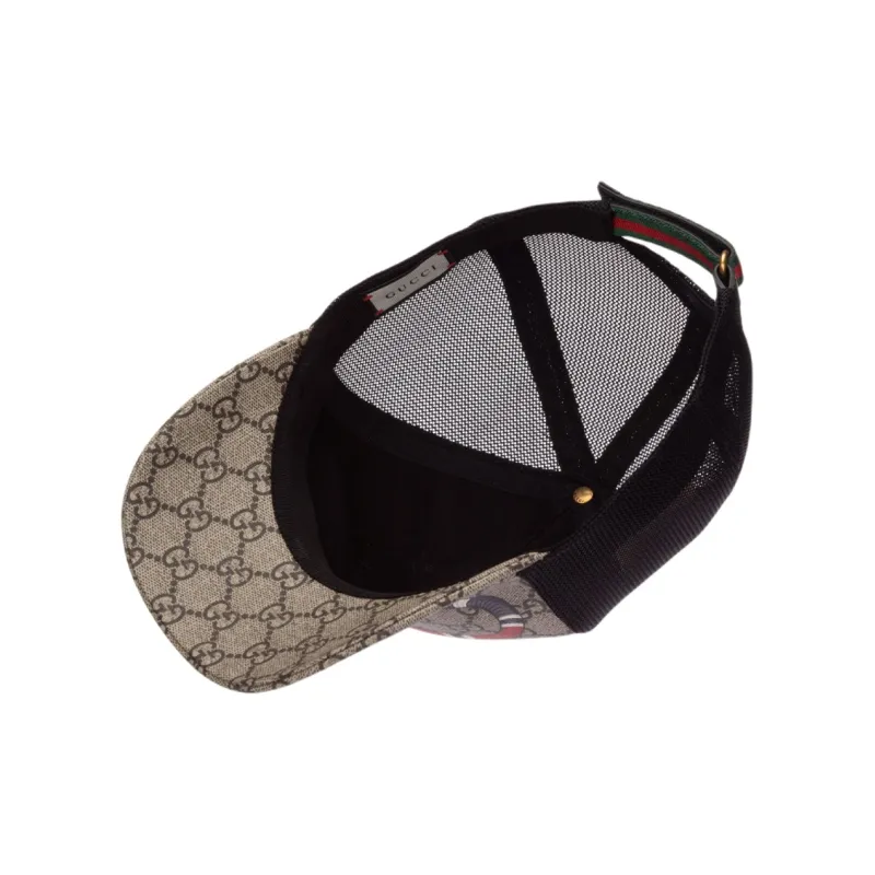 GUCCI Gg Supreme Kingsnake Velcro Strap Baseball Cap-4