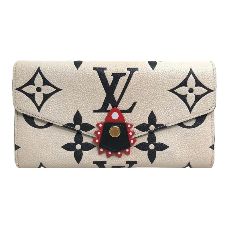 LOUIS VUITTON Crafty Sarah Wallet 16 Card Slot Cream-0