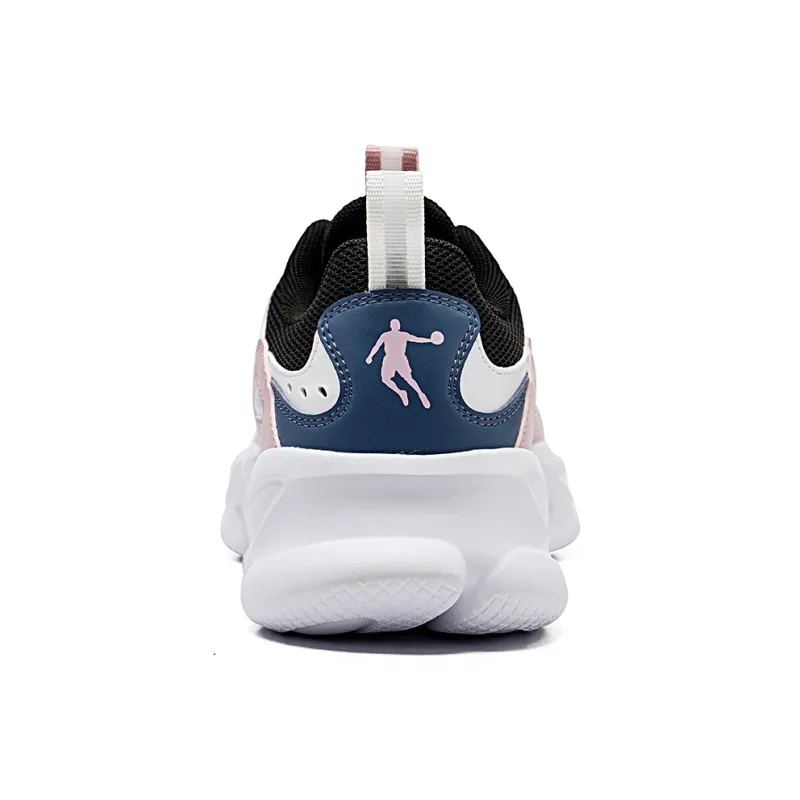 QIAODAN Slip Resistant, Abrasion Resistant, Breathable Low Top Running Shoes Women's Black Jordan White-3