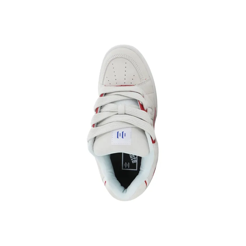 Ollieskate Low Top Skateboard Shoes Unisex White Red-4