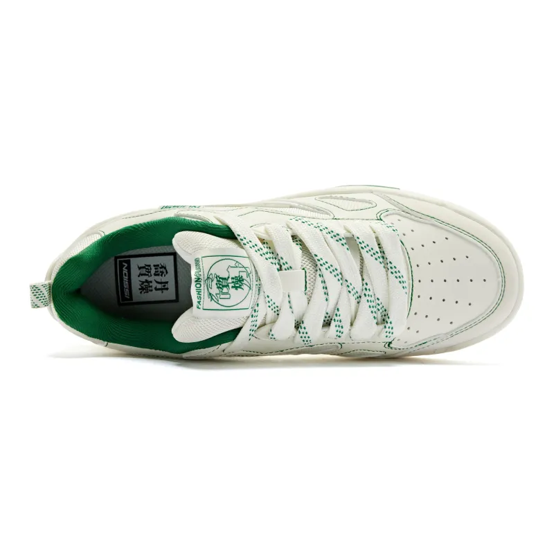 QIAODAN Sea Salt 1.0 Skateboard Shoes Women's Low Top White Green-3