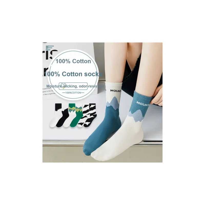 LUOLIAN Mid Calf Socks Women's 5 Pack-23